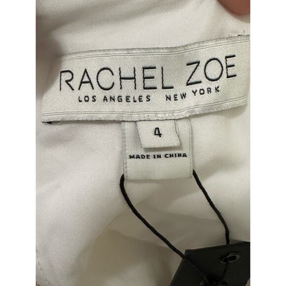 RACHEL ZOE cream cropped ruched gauze sleeveless top size 4 - Picture 3 of 12